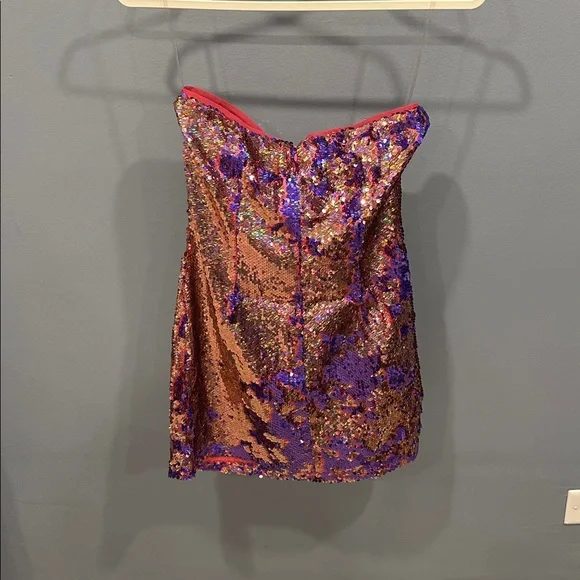 NastyGal Contrast Sequin Mini Bandeau Dress - Picture 5 of 8